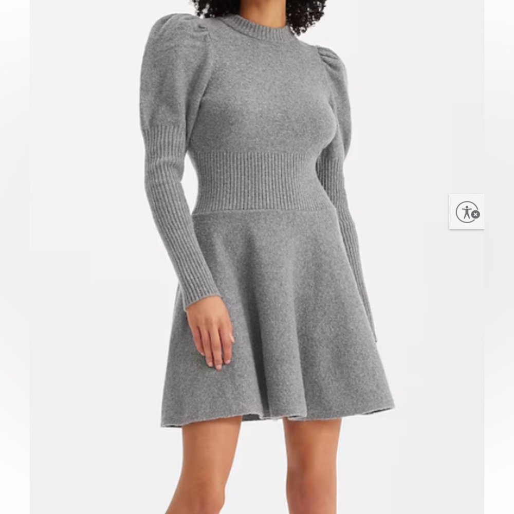 Express Gray Long Sleeve Dress